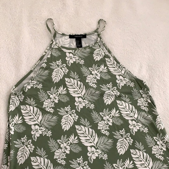 F21 Floral Green Dress - Picture 1 of 3